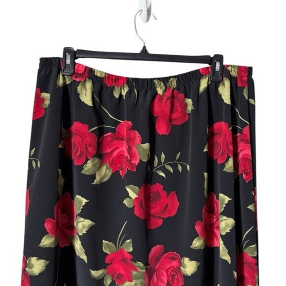 Vintage Midi Skirt Size 28W Dark Floral Fairy Grunge Goth Romantic Whimsigoth - Picture 2 of 7